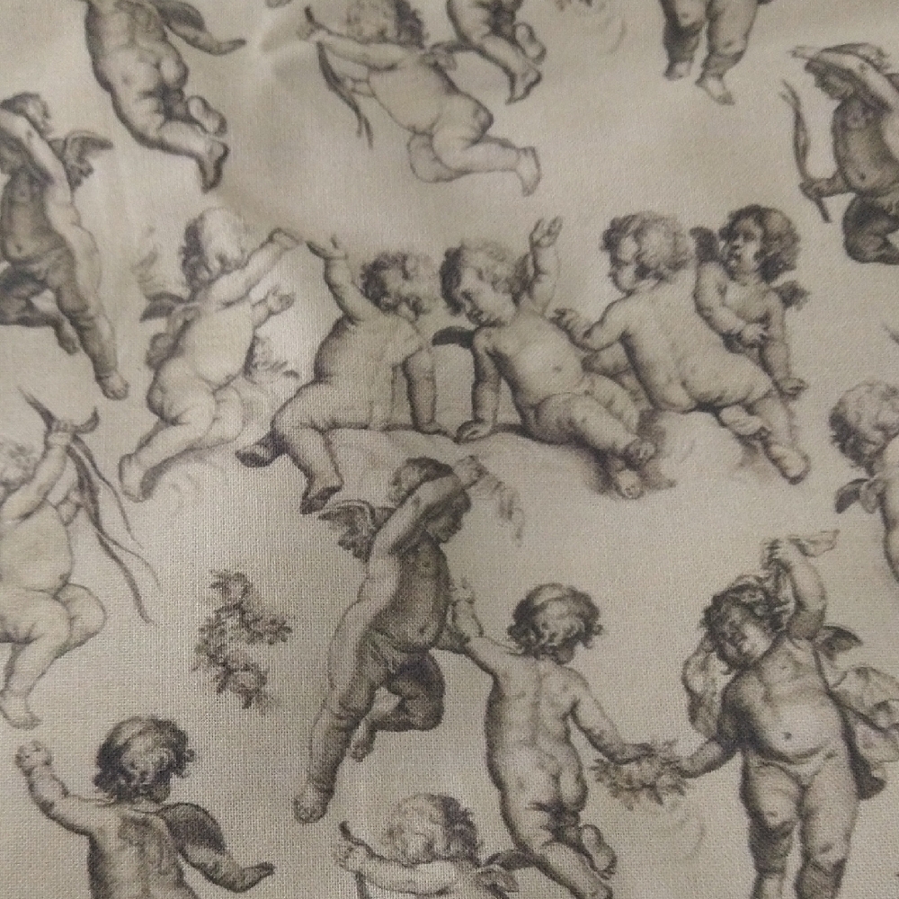 Cherub Patterned Fabric - Picture 2 of 3